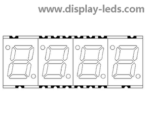 0,28 Zoll vierstelliges 7-Segment-SMD-Display